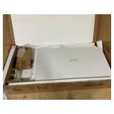 HOMCOM Boho Kitchen Cabinet, Buffet Cabinet with 2 Rattan Doors and Adjustable Shelves for Dining Room, White and Natural