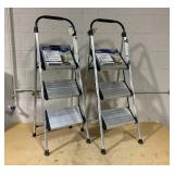 LOT OF 2 Cosco 3 Step Folding Step Stool