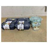 LOT OF 6 Snaplock Containers (4 Cup, 5.5 Cup, 11.1oz, 5.5oz)