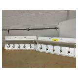 LOT OF 2 Threshold Wood Entryway with Shelf Ivory : Wall Mounted Coat Rack with 5 Hooks, Silver Plated Finish