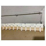 LOT OF 2 Brightroom Mixed Material 5 Hooks Rail Matte White : Wall Mounted Decorative Hook Rack, Steel & Rubberwood, 22.5" Length