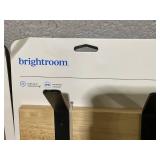 LOT OF 2 Brightroom Mixed Material 4 Hooks Rail Matte Black on Light Wood : Wall Mounted Decorative Rack, Iron & Rubberwood