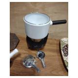 Fondue Pot, Olive Tray, Silver Palted Plate