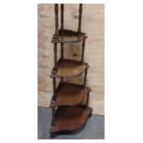 Vintage 5-Tier Wooden Corner Shelf (curio shelf, etagere)