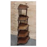 Vintage 5-Tier Wooden Corner Shelf (curio shelf, etagere)