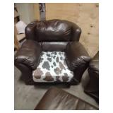 2 "Leather" Arm Chairs 1 Ottoman