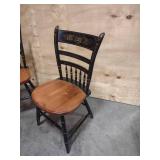 2 Vintage L Hitchcock Black and Maple Stenciled Side Chairs