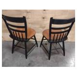 2 Vintage L Hitchcock Black and Maple Stenciled Side Chairs