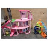 Barbie Dreamhouse Pool Party, Fisher-Price Little People Hot Wheels Spiral Stunt Speedway Playset