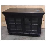 2 Door Black Media Cabinet
