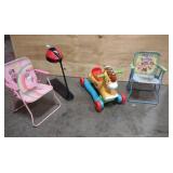 Child Rocking Horse 2 Chairs(paw patrol, princesses) and a Punching Bag