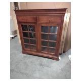 2 Drawer 2 Glass Door "Cherry" Display Cabinet 6 Glass Shelves