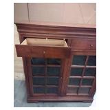 2 Drawer 2 Glass Door "Cherry" Display Cabinet 6 Glass Shelves