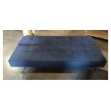 Blue Fabric Metal Frame Futon