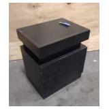 Black Night Stand 2 Drawer with Lift Storage Compartment