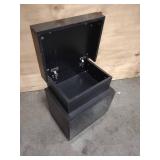 Black Night Stand 2 Drawer with Lift Storage Compartment