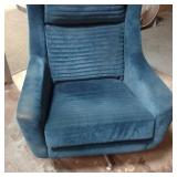 Mid Century Teal Swivel Lounge Chair