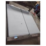 Grey Faux Pallet Wood King Bed Frame Head and Footboard with Split Box Spring