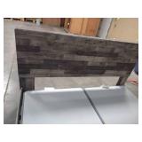 Grey Faux Pallet Wood King Bed Frame Head and Footboard with Split Box Spring
