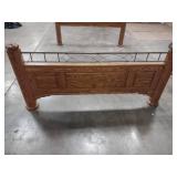 Wood and Metal King Headboard and Footboard