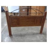 Wood and Metal King Headboard and Footboard