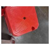 2 Red Plastic Stools 1 Plastic Sosco Step Stool