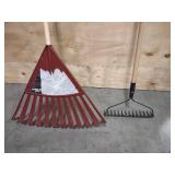 Metal Garden Rake and Leaf Rake