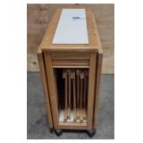 Kitchen Work Table Double Drop Leaf With 3 Chairs Stored Underneath