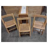 Kitchen Work Table Double Drop Leaf With 3 Chairs Stored Underneath