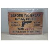 Wooden Warning Sign