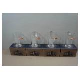 Set of Four Lucky Shot Pint Glasses with Embedded Bullets