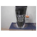 Set of Four Lucky Shot Pint Glasses with Embedded Bullets