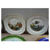 Vintage Wildlife Themed Plates with Stands