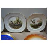 Vintage Wildlife Themed Plates with Stands