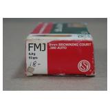 46 Sellier & Bellot 9mm Browning Court/.380 Auto 92 Gr FMJ Ammo