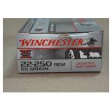 20 Winchester Super-X .22-250 Rem 55 Gr JSP Ammo