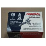 25 Federal Upland 20 Gauge 2-3/4" 4 Shot Shotshells