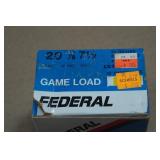 25 Federal Game Load 20 Gauge 2-3/4" 7.5 Shot Shotshells
