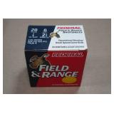 25 Federal Field & Range 20 Gauge 2-3/4" 6 Shot Shotshells