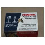 25 Federal Field & Range 20 Gauge 2-3/4" 6 Shot Shotshells