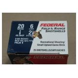 25 Federal Field & Range 20 Gauge 2-3/4" 6 Shot Shotshells