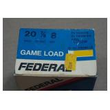 25 Federal Game Load 20 Gauge 2-3/4" 8 Shot Shotshells