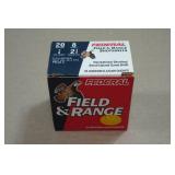 25 Federal Field & Range 20 Gauge 2-3/4" 8 Shot Shotshells