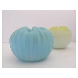 2 Vintage Fenton Burmese Glass Bowls