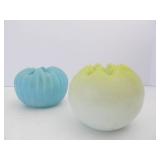 2 Vintage Fenton Burmese Glass Bowls