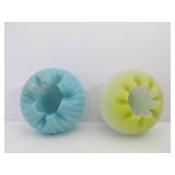 2 Vintage Fenton Burmese Glass Bowls