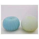 2 Vintage Fenton Burmese Glass Bowls