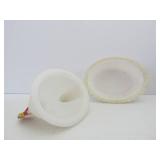 3 Vintage Milk Glass Chicken Baskets