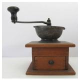 Antique Dovetailed Wood Coffee Grinder