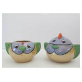 Mid Century Lusterware Anthropomorphic Bird Creamer & Sugar Bowl